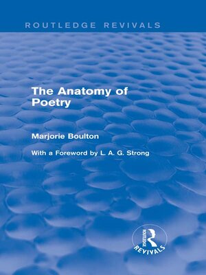 cover image of The Anatomy of Poetry (Routledge Revivals)